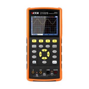اسیلوسکوپ پرتابل مولتیمتر و فانکشن دار 2102S ویکتور 100 مگاهرتز 2 کانال با نرخ نمونه برداری 500MSa/s