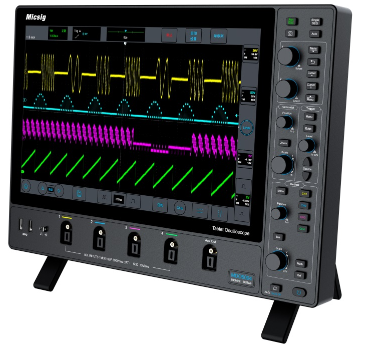 اسیلوسکوپ MDO2504 با ۴ کانال و ویژگی‌هایی همچون نرخ نمونه‌برداری بالا و حافظه گسترده، ابزاری قدرتمند برای تحلیل سیگنال‌های پیشرفته در آزمایشگاه‌ها و پروژه‌های تحقیقاتی است. نمایشگر ۱۴ اینچی با وضوح ۱۹۲۰x1200 و قابلیت‌های متعدد رمزگشایی از سیگنال‌ها، آن را به گزینه‌ای ایده‌آل برای مهندسان و پژوهشگران تبدیل کرده است. اسیلوسکوپ MDO2504 با ۴ کانال و ویژگی‌هایی همچون نرخ نمونه‌برداری بالا و حافظه گسترده، ابزاری قدرتمند برای تحلیل سیگنال‌های پیشرفته در آزمایشگاه‌ها و پروژه‌های تحقیقاتی است. نمایشگر ۱۴ اینچی با وضوح ۱۹۲۰x1200 و قابلیت‌های متعدد رمزگشایی از سیگنال‌ها، آن را به گزینه‌ای ایده‌آل برای مهندسان و پژوهشگران تبدیل کرده است.