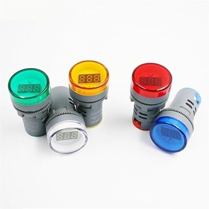 ولت متر دیجیتال گرد مدل AD16-22DSV زرد رنگ