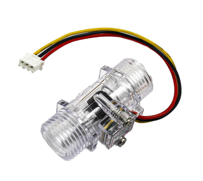 سنسور جریان آب اثر هال YF-201C دارای بدنه شفاف