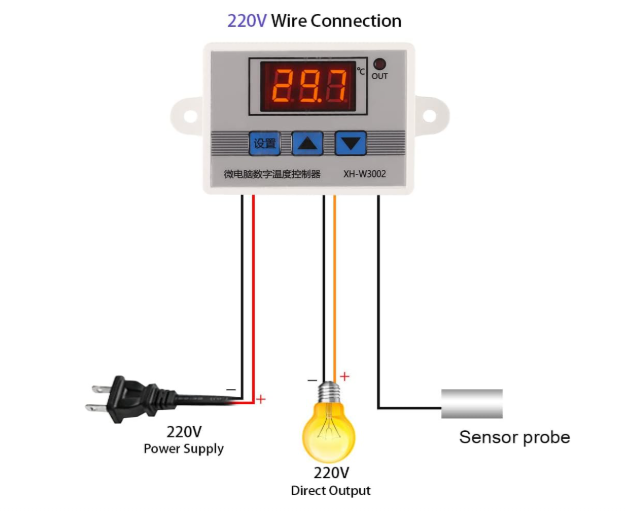 ترموستات دیجیتال 220VAC مدل XH-W3002 - تصویر 3