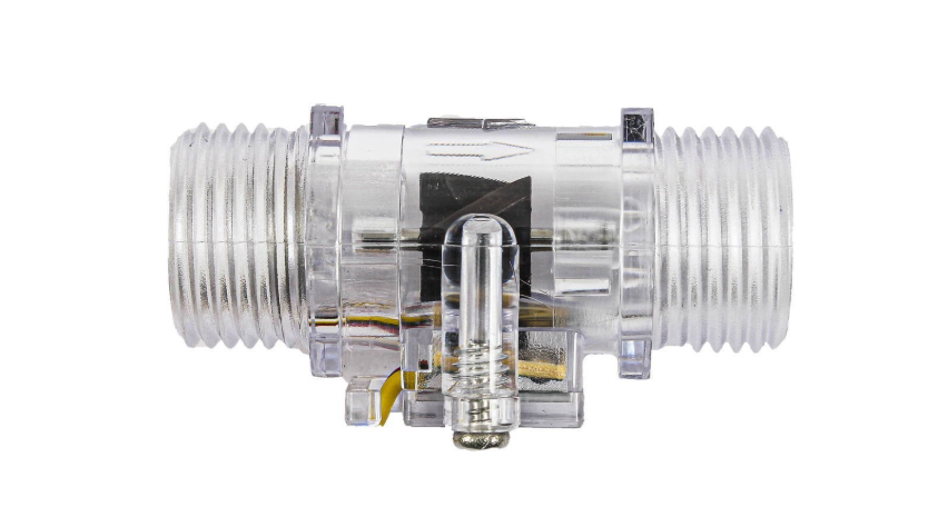 سنسور جریان آب اثر هال YF-201C دارای بدنه شفاف - تصویر 4