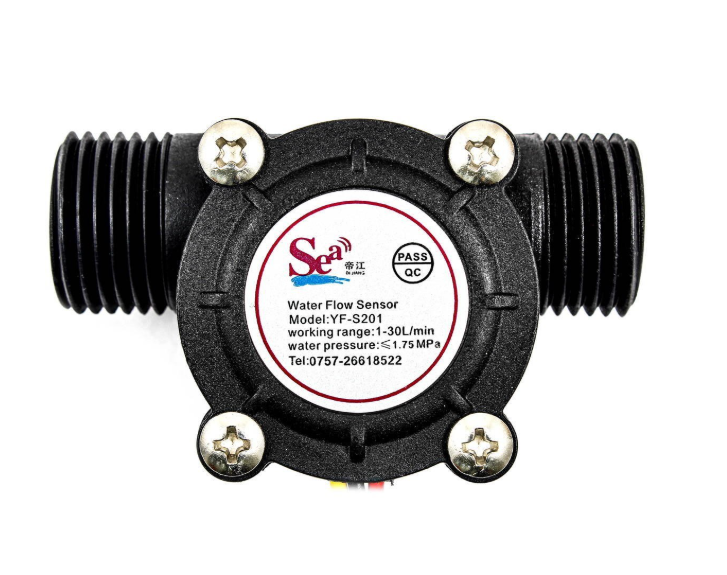 سنسور جریان آب اثر هال YF-S201 رنگ مشکی - تصویر 3