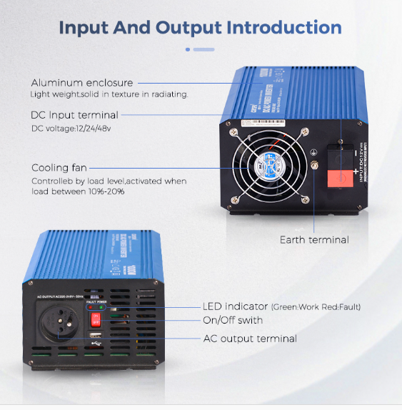 اینورتر سینوسی خالص 1500 وات 12 ولت کارسپا (CARSPA) - تصویر 3