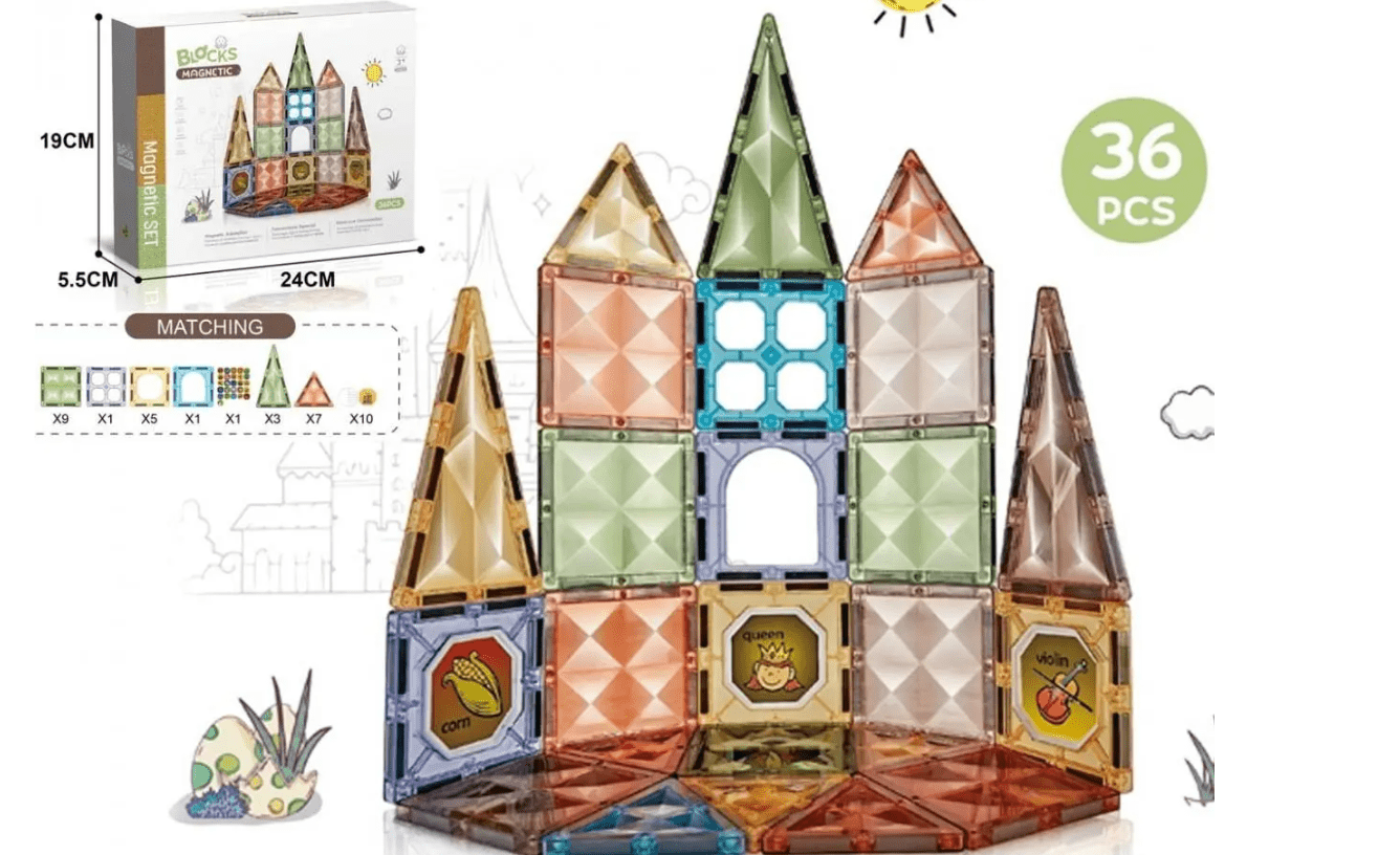 بازی ساختنی مغناطیسی 36 تکه نوع 2 - تصویر 2