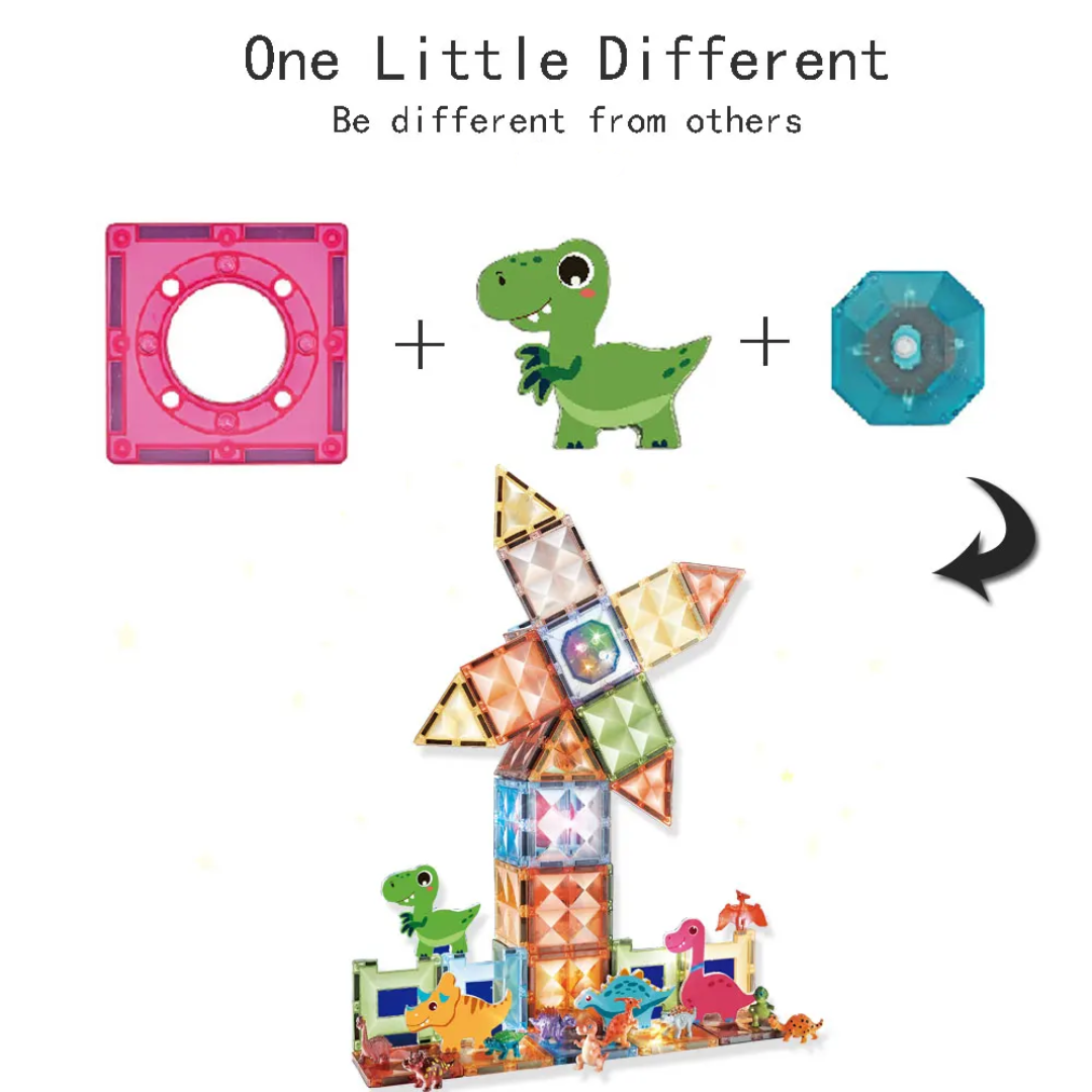 بازی کاشیهای مغناطیسی چراغدار 82 تکه - تصویر 2