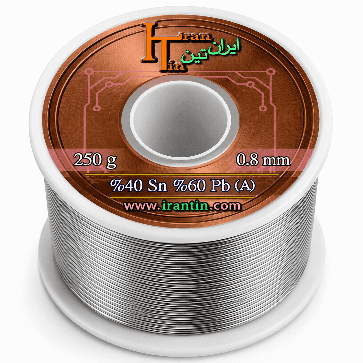 سیم قلع ایرانتین (IRANTIN) 0.8mm 250gr درجه 3