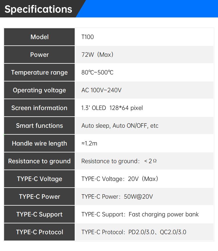 هویه رومیزی 65 وات ALIENTEK T100 - تصویر 3