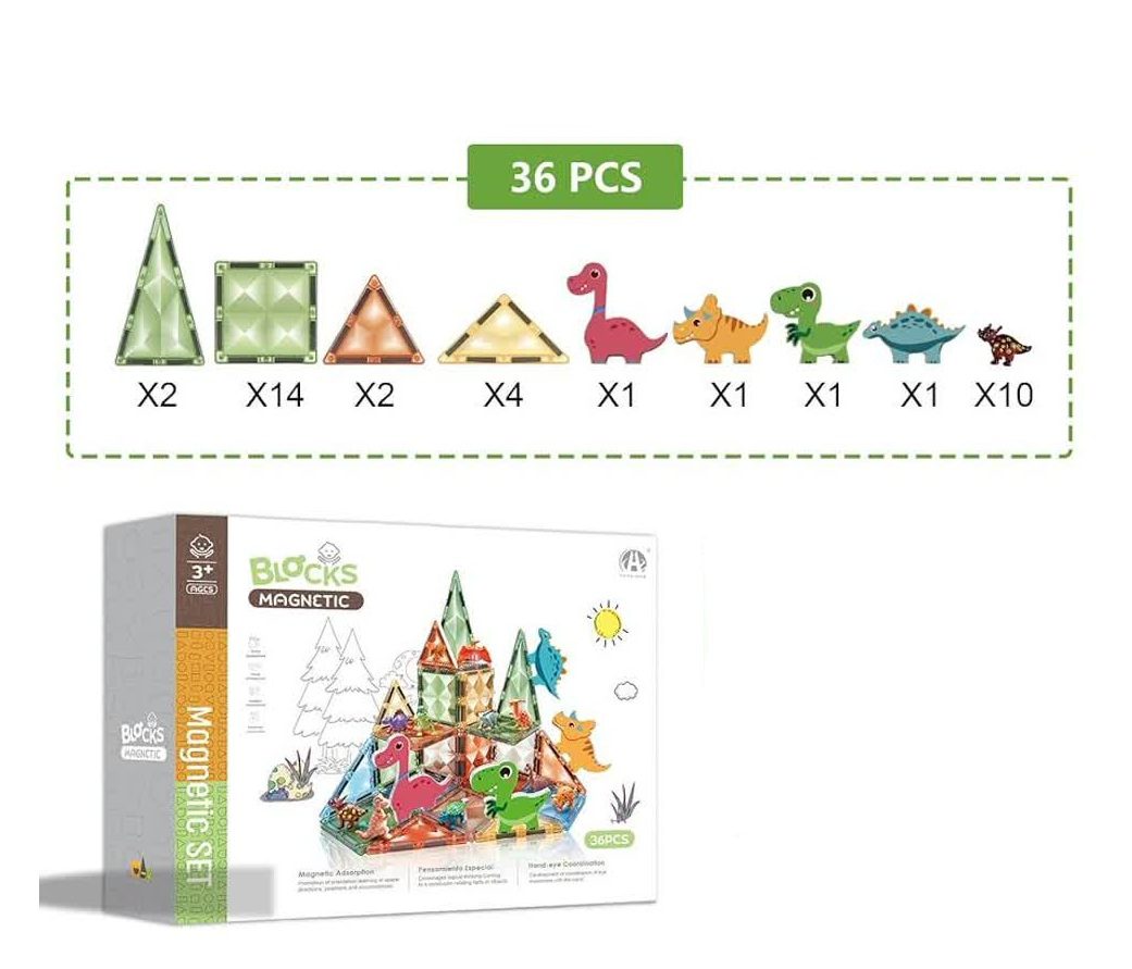 بازی ساختنی مغناطیسی 36 تکه شکلدار نوع 2 - تصویر 2