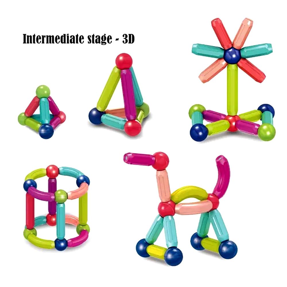 بازی ساختنی مغناطیسی مهره و میله 42 تکه - تصویر 2