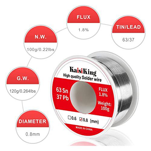 سیم لحیم کایسی (KAISI) 0.8mm-100g - تصویر 3