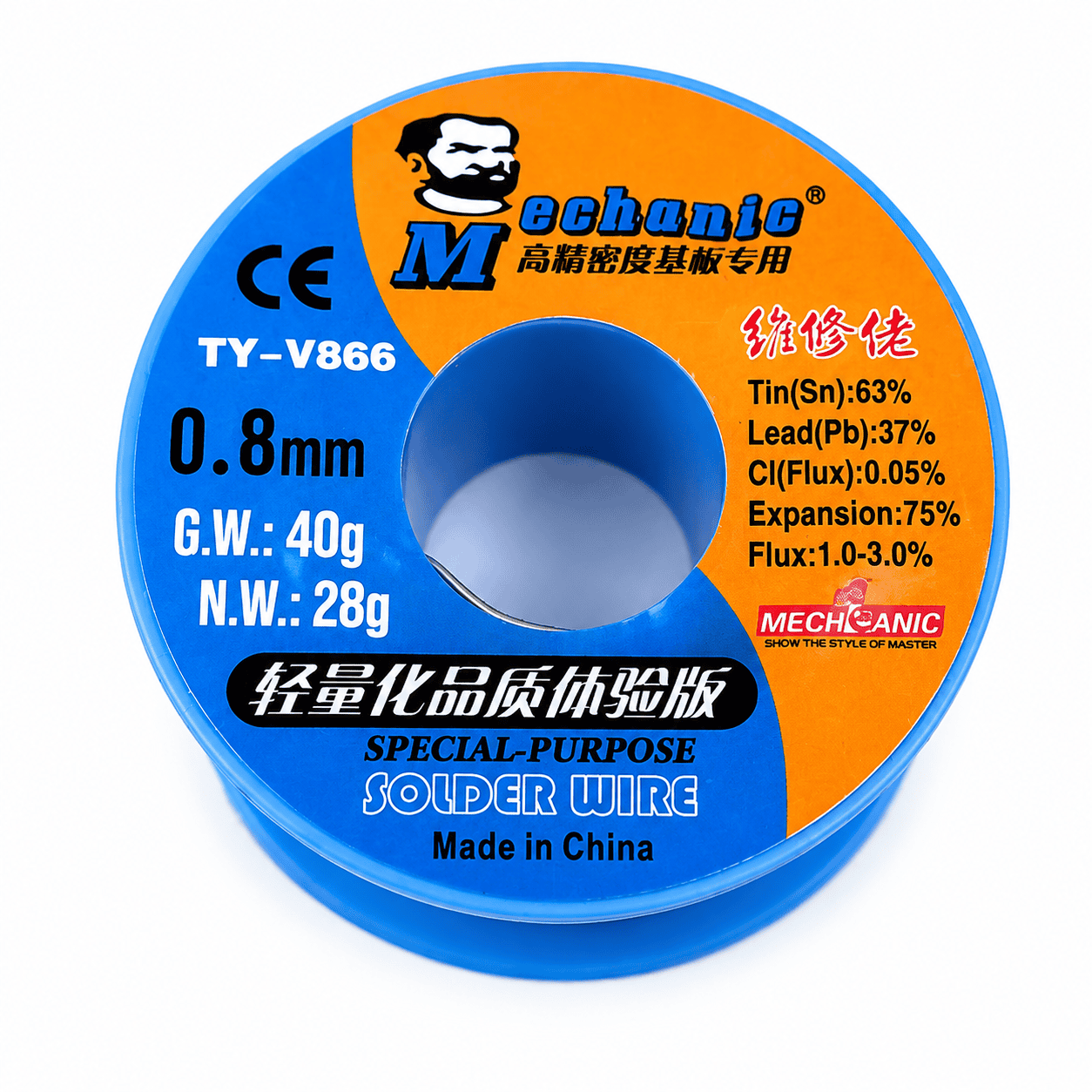 سيم لحيم 0.8mm-40gr مکانیک (MECHANIC) - تصویر 2