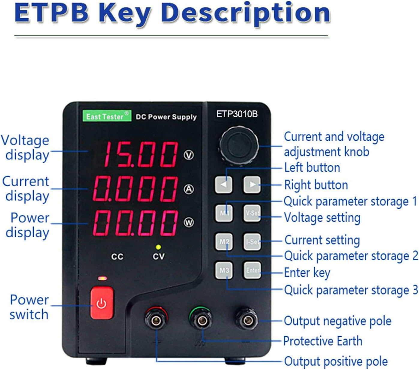 منبع تغذیه ایست تستر (EAST TESTER) ETP3010B - تصویر 4