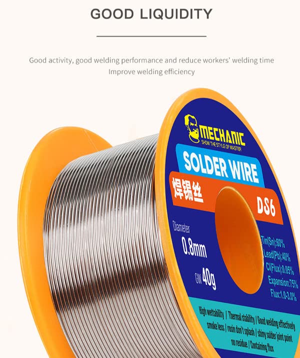 سيم لحيم 0.8mm-40gr مکانیک (MECHANIC) - تصویر 3