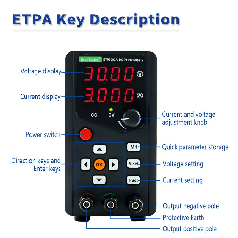 منبع تغذیه ایست تستر (EAST TESTER) ETP3010A - تصویر 2