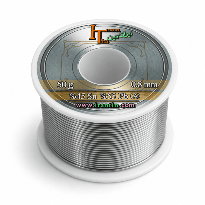 سیم قلع ایرانتین (IRANTIN) 0.8mm 50gr درجه 2 - تصویر 1