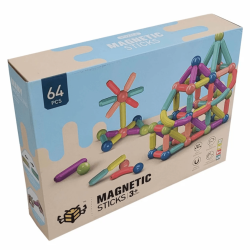 بازی ساختنی مغناطیسی مهره و میله 64 تکه 2